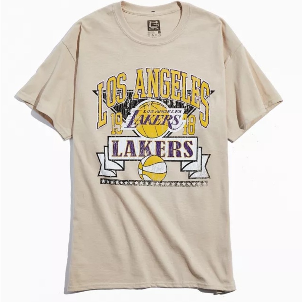 ULTRA GAME Los Angeles Lakers Vintage Collegiate Text Tee